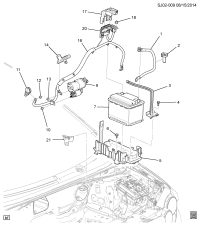 96954323-Block, battery cable positive (16 parts)