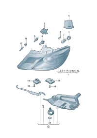 1ZD941017E-Halogen double head lamp, Bulb sub-assy