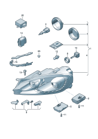 5K1941753E-Head lamp And LED daytime running light  (For traffic only)