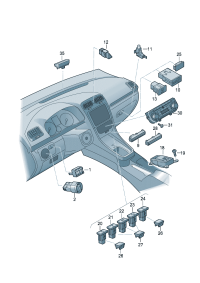 5K7959727VCZ-Sw assy For w/roof hydraulic steering Car model of the device (titanium black)