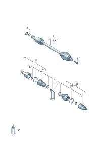 5Q0407271CQ-Band f joint Shaft, half swing