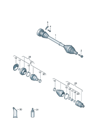 1K0407272CR-Band f joint Shaft, half swing