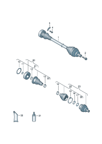 5Q0501203A-Band f joint Shaft, half swing