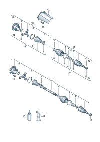8N0407451CX-Band f joint Shaft, half swing