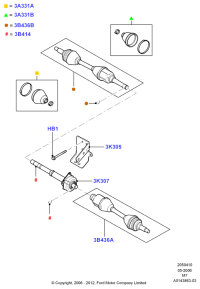 5L8Z3A428DA-Shaft and cv joint assy, rh