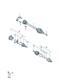 1K0407271PG-Band f joint Shaft, half swing