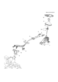55491584-Knob, manual transmission control lever (with sleeve and shift diagram)