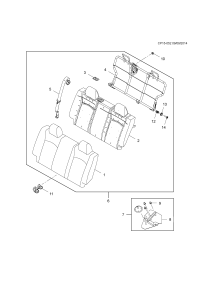 26209134-Bolt, rear seat back frame (part of 6)