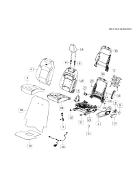 26284202-Cap, r. fr. seat cush outer