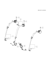 26314487-Retractor, rear seat belt (for rear 20190820 use) (for 1st design see 26285578) (incl. 2)