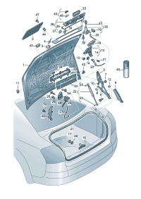 8H0827023F-Cover, rr. hatch Receiver assy-digital radio The model of