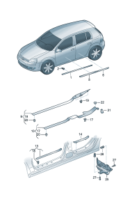 1K4853515CGRU-Protector, door (primed)