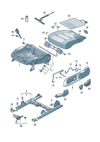 1Q0881184-W/shf-fr m Rail assy-seat