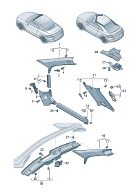 8S8867287EV6-Trim C- pillar (ghost (black))