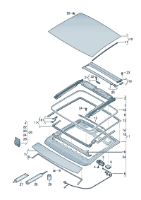 5HG877045-Opening, sliding roof Bezel
