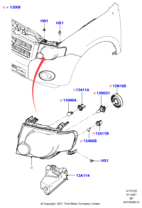 9L8Z13008A-Head lamp assy