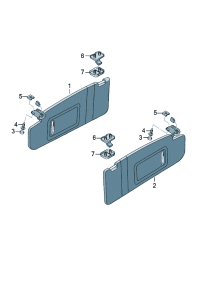 8J8857551A-Sunvisor, w/shld Mirror & lid