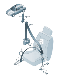 8P4857706CV04-S/belt assy -3 Atm & s/belt tensioner  (Black/satin black)