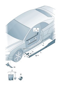 8F0853855-Garnish assy-s/rail lwr Location for common use: