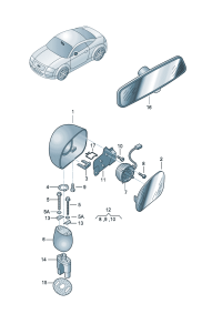8N0898011-Mirror Retainer set