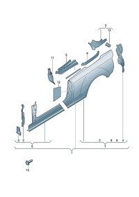 8F0810165-Frame, quarter panel