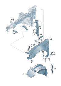 8P0821253-Stiffener For w/o/s gear The model of