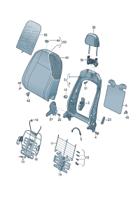 5QJ881046C-Mount assy., back