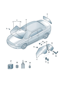 8H0845099ENVB-Windshield (laminated glass), Belt stripe and carrier no.7 Windowed   Note OT-instruction 