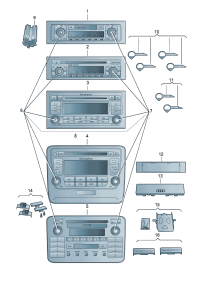 8E0057185A-Car radio stereo-CD and CD changer control  For belt various Disc antenna mo