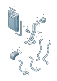 8D0819371AF-Coolant hose Flange, heat exchanger