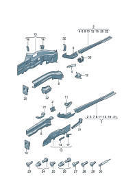 5Q0803091T-Rail & stiffener And weld nut
