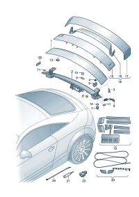 8J0827948C-Stay, spoiler Porsche panamera: