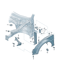 8J0821151B-Bracket, fender D  -01.01.2007