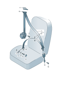 8H0857755B-W/warning contact S/belt lock assy