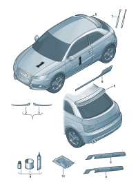 8X3071552A-Rod set For back door lid Use only connections