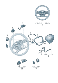 4N0419091BJQM-Steering wheel Models with pulse electronics (ghost (black))