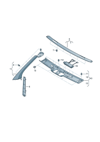 5K7867974C82V-Finisher, for windshield glass Sash, titanium black