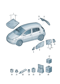 5M0845011F-Window, windshield For vehicle models with rain sensor