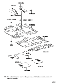585440T010-Bracket, floor carpet, rh/lh