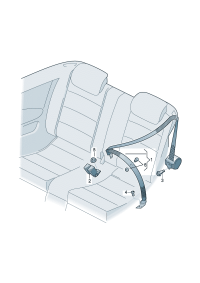 5K7857805RAA-S/belt assy -3 point (black)