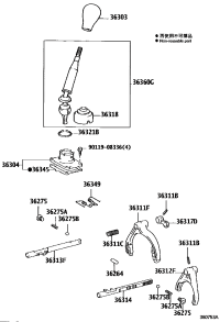 3630360280C0-KNOB SUB-ASSY SHIFT