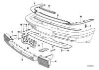51111908066-CENTRE BUMPER MOULDING FR E32