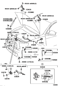 535500C050-HOOK ASSY, HOOD AUXILIARY CATCH