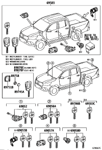 690570K200-CYLINDER & KEY SET, IGNITION SWITCH LOCK