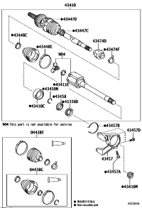 4341008070-SHAFT ASSY, FR