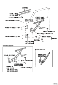 6980160030-REGULATOR SUB-ASSY, FRONT DOOR WINDOW, RH