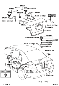 6460712790-CABLE SUB-ASSY, LUGGAGE DOOR LOCK CONTROL
