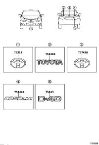 7530112390-EMBLEM, RADIATOR GRILLE (OR FRONT PANEL)