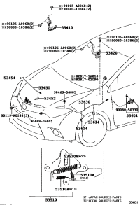 5341002220-HINGE ASSY, HOOD, RH