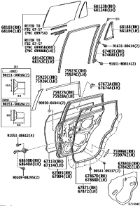 6812342100-GLASS, REAR DOOR QUARTER WINDOW, RH